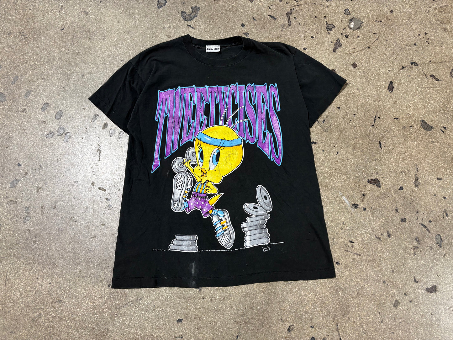 1993 Tweety Bird Work Out Tee - Black Size XL