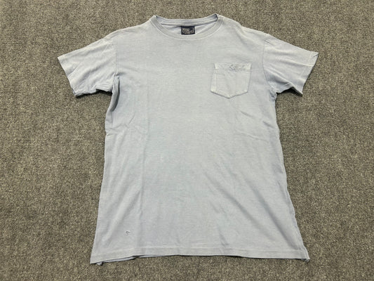 90s Polo Ralph Lauren Single Stitch Pocket Tee - Blue  Size Large