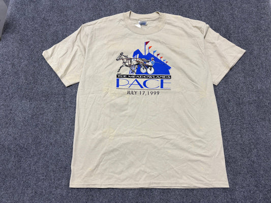 1999 The MeadowLands Pace Tee - Beige Size XL