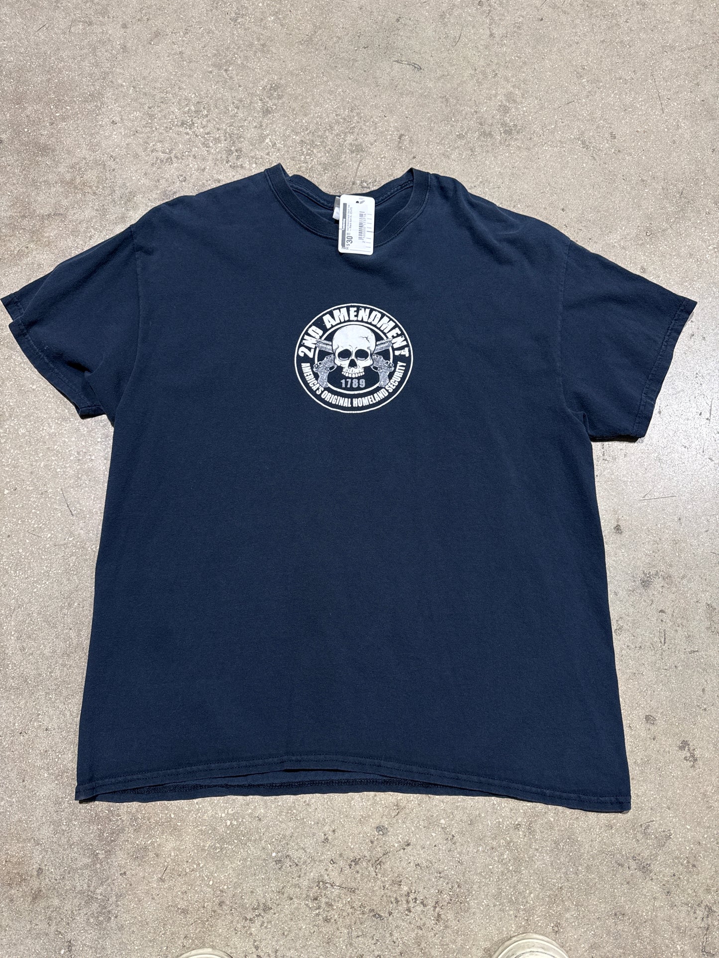 2nd Amendment Skull Tee - Black Size XL