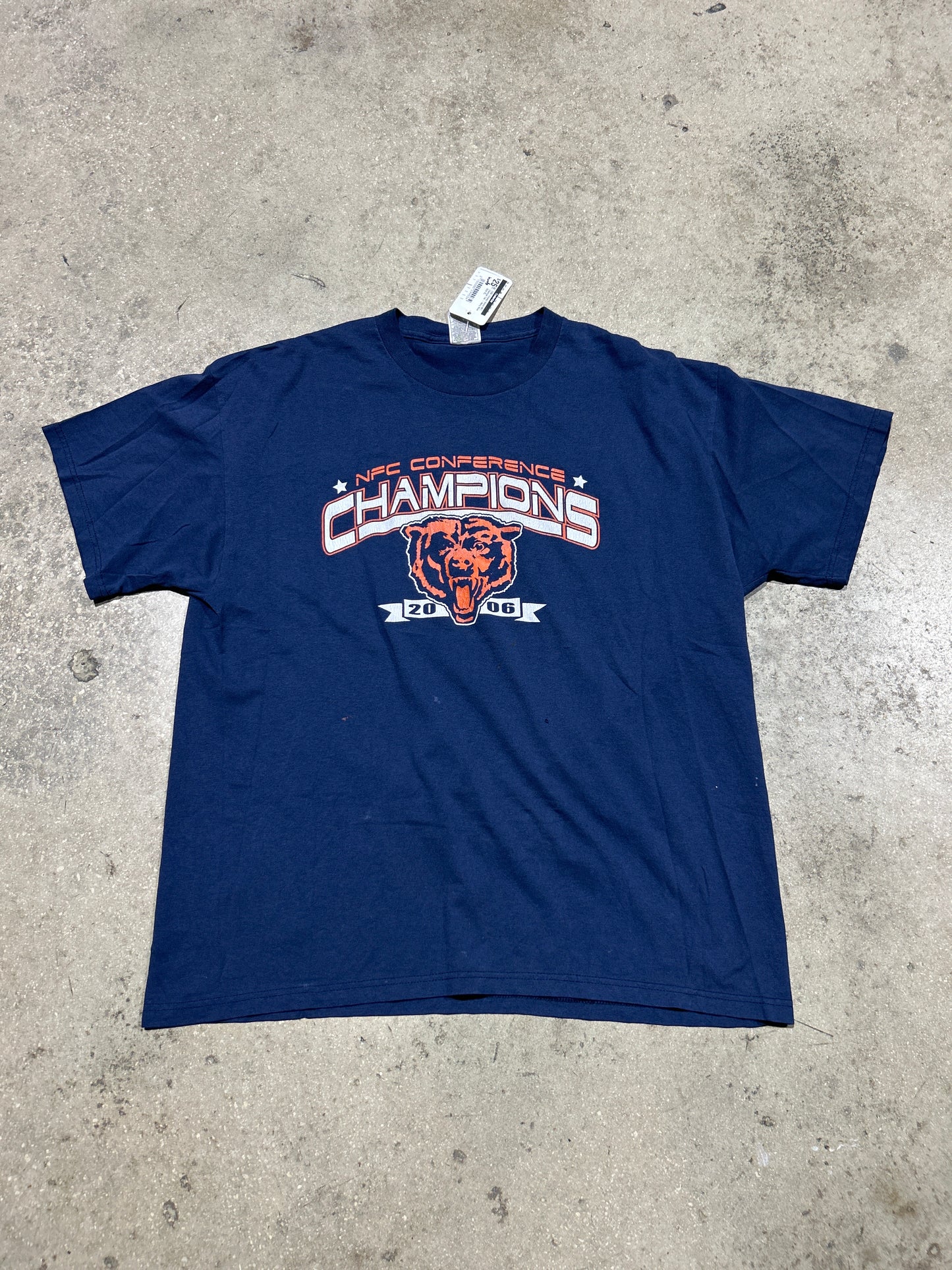 2006 Chicago Bears NFC Champs Tee - Navy Blue Size XL