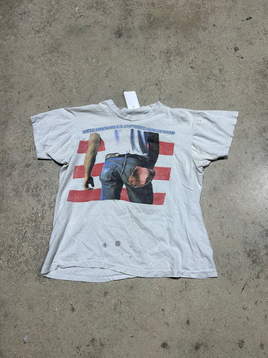 1984 Bruce Springteen Born In The USA Tour Tee - White Size Small