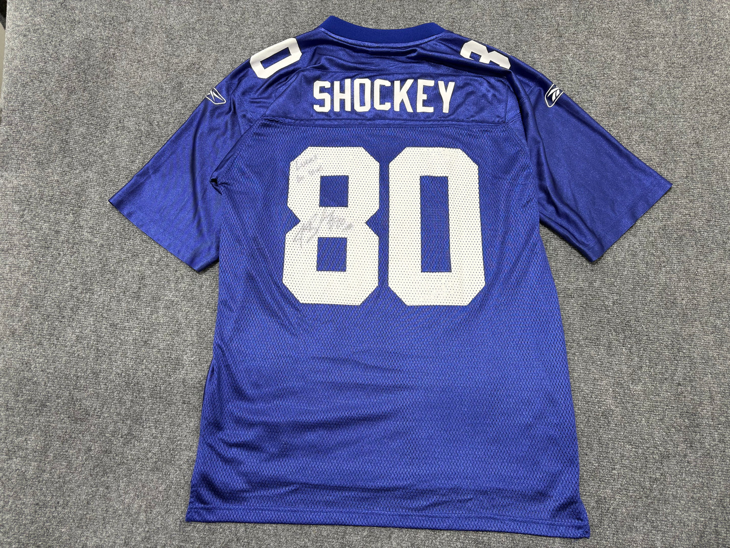 Reebok New York Giants #80 Shockey Jersey - Blue Size Medium