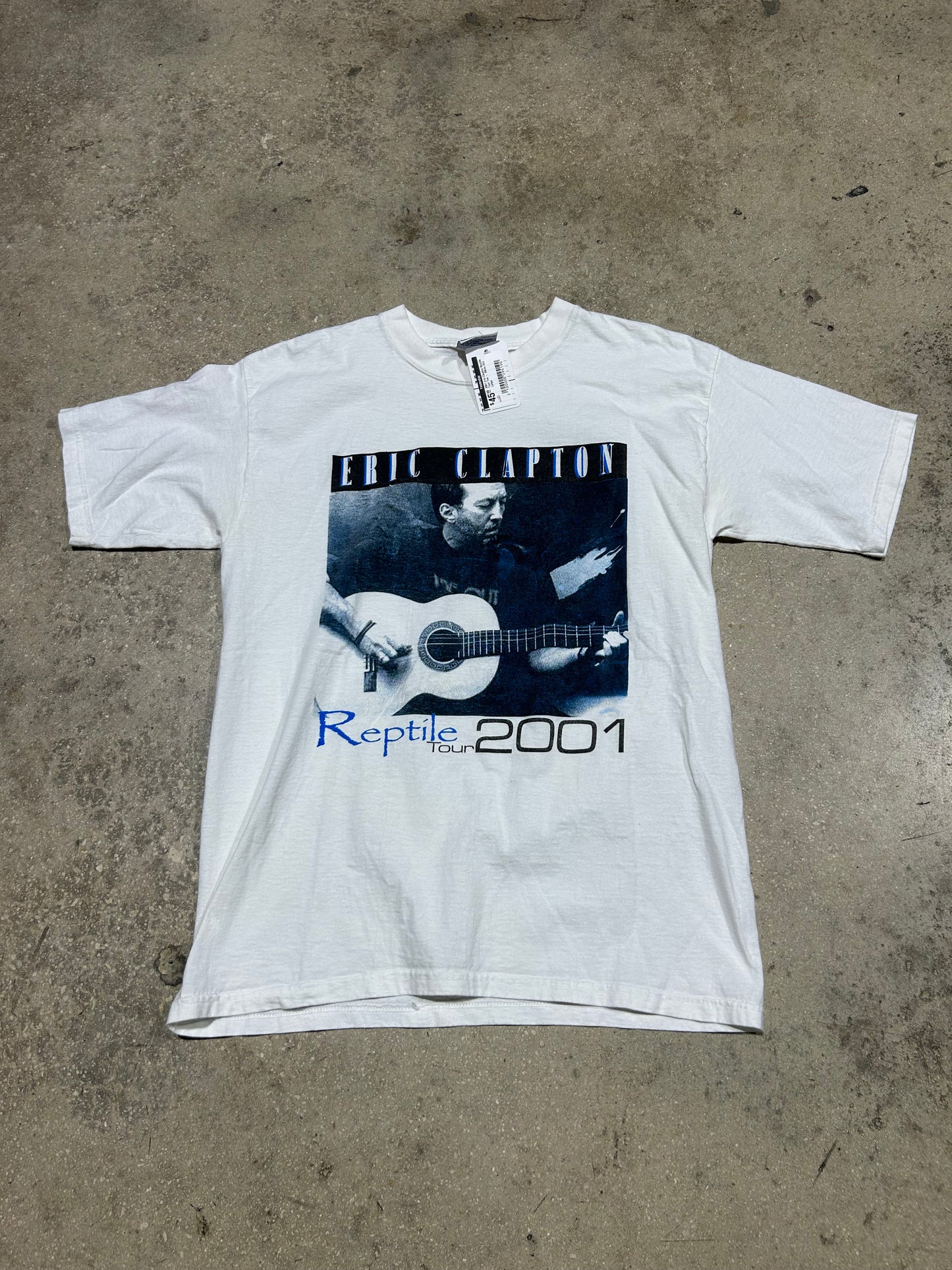 2001 Eric Clapton Reptile Tour Tee - White Size Large