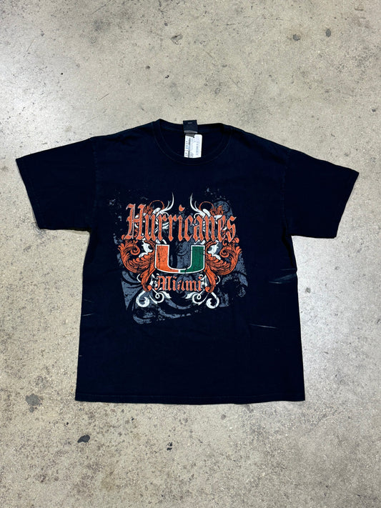 Miami Hurricanes Y2K Tee - Black Size Large