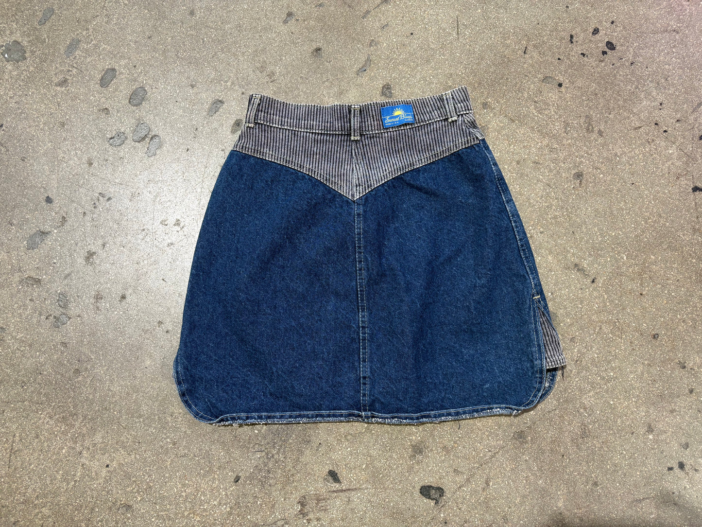 80s Chic Sunset Blue Denim Skirt - Blue Size 7