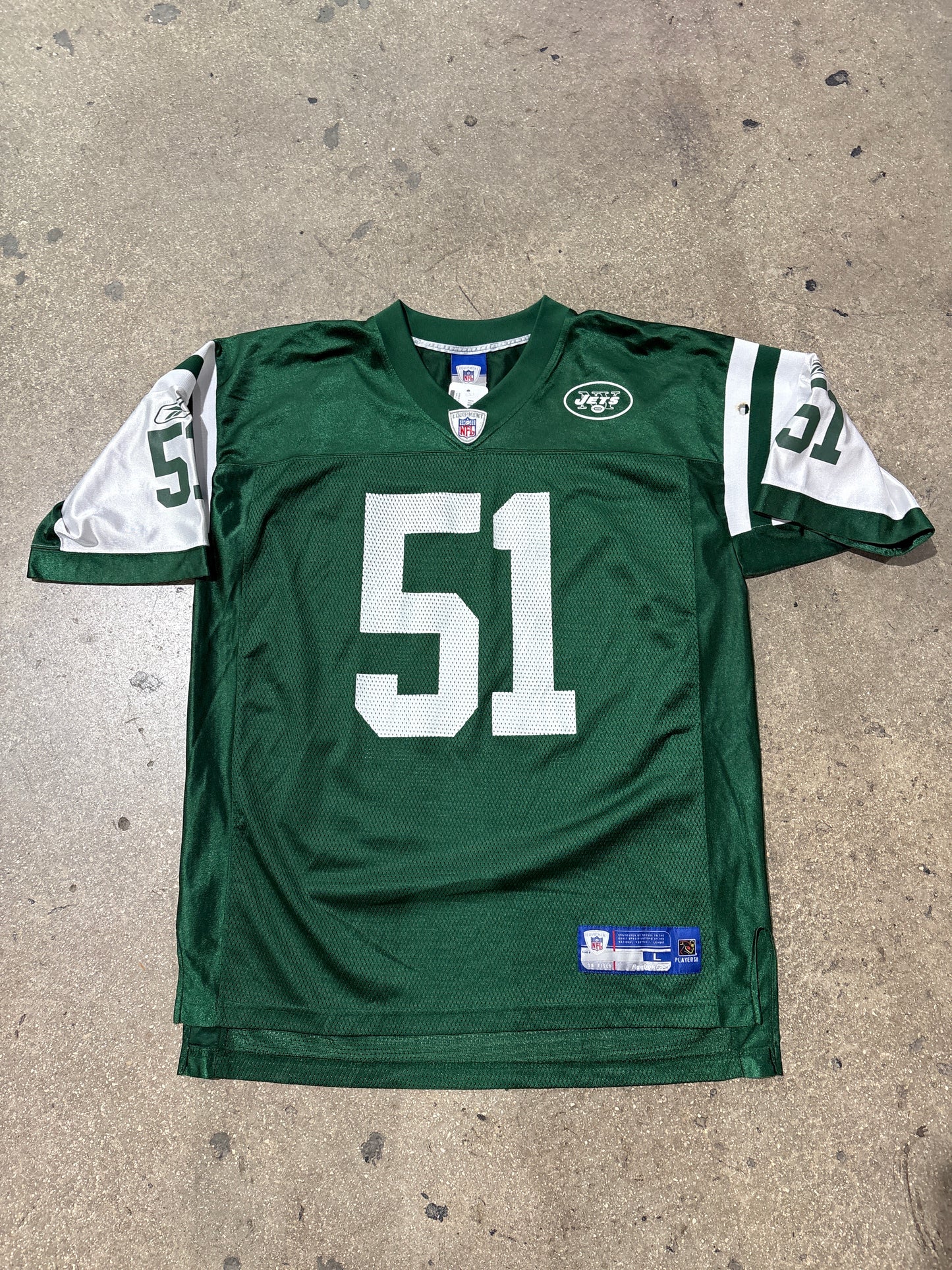 Jonathan Vilma New York Jets Jersey - Dark Green Size Large