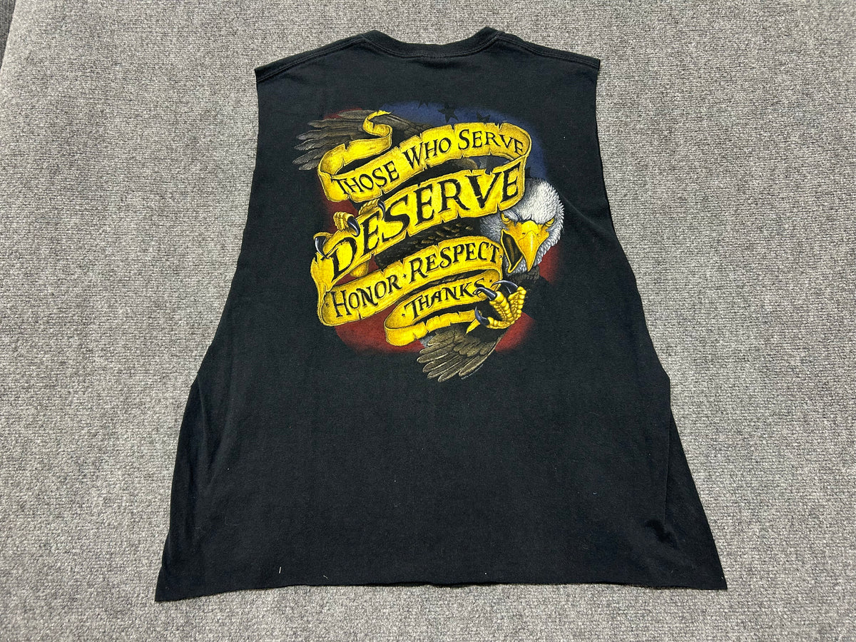 Those Who Serve Cutoff Tee - Black Size XL