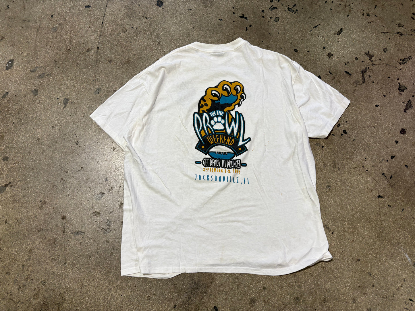1995 Jacksonville Jaguars Paws Tee - White Size XXL