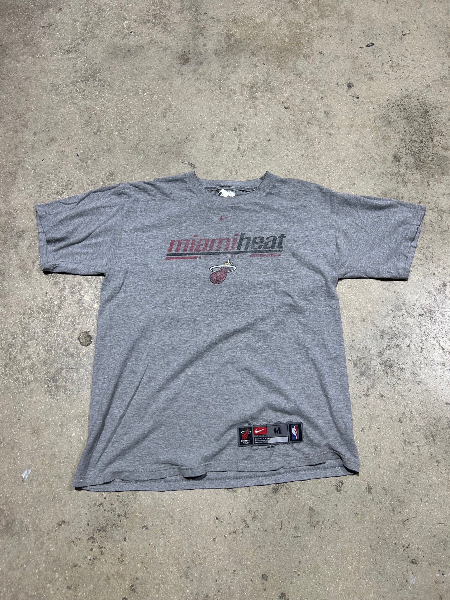 Thrashed Miami Heat Tee - Grey Size Medium