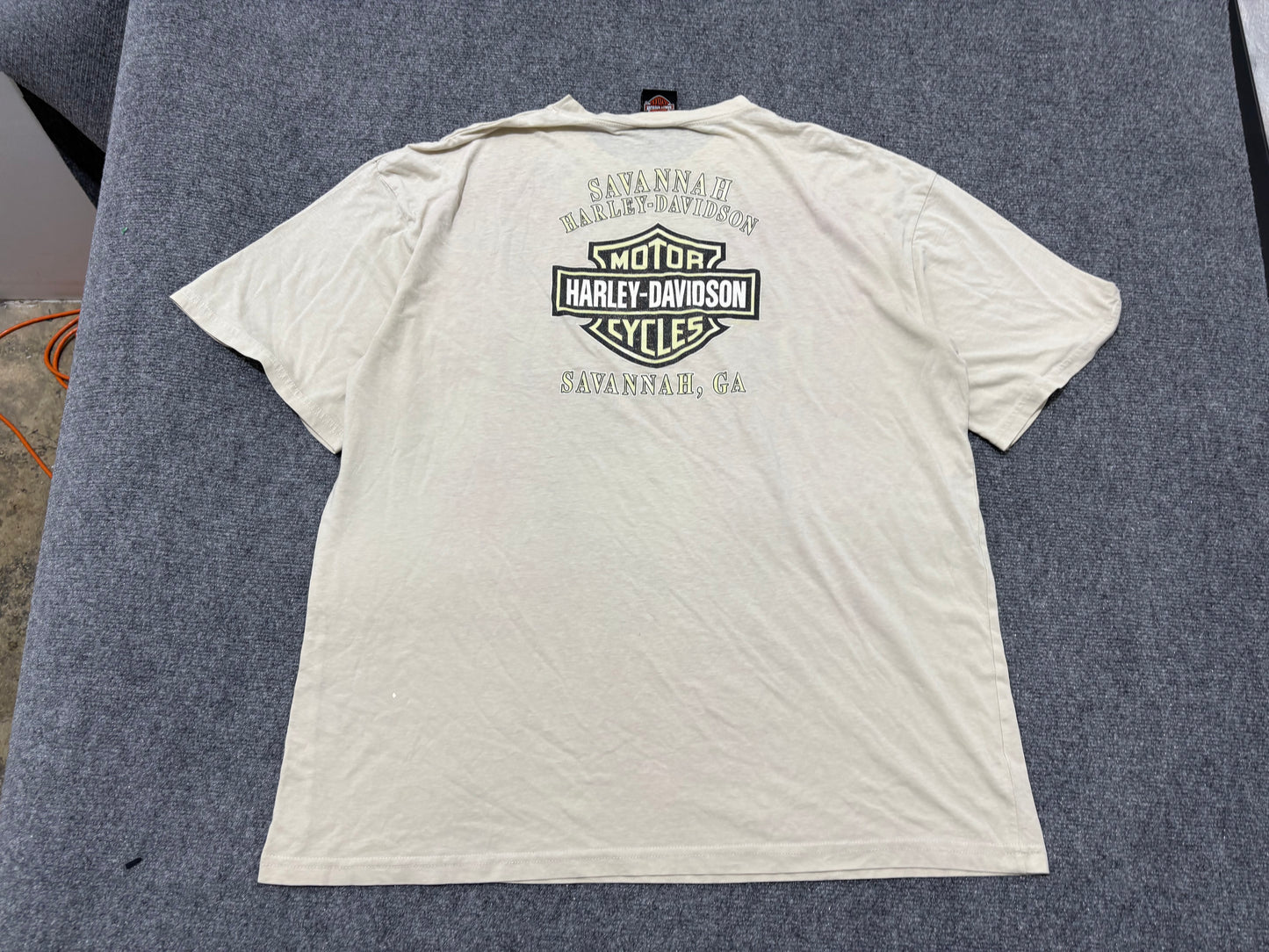 2005 Harley Davidson AOP Big Eagle Tee - Cream Size XXL