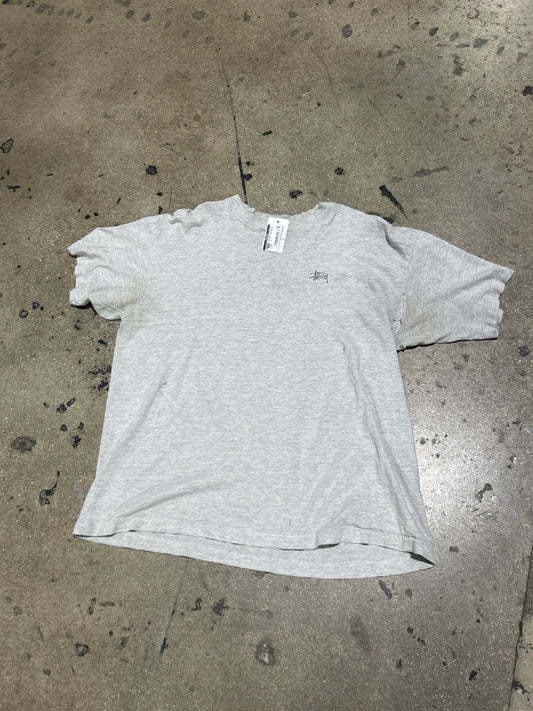 Distressed Stussy Judge Not Tee - Ash Grey Size XL