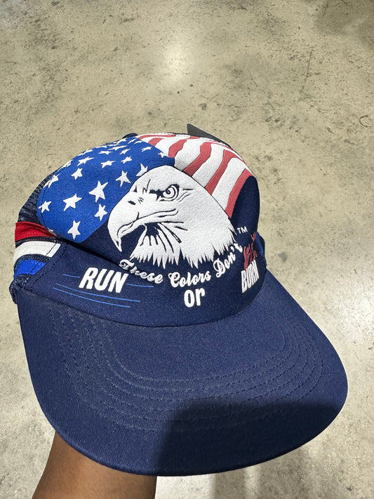 USA Flag Eagle Run or Burn Hat - Navy