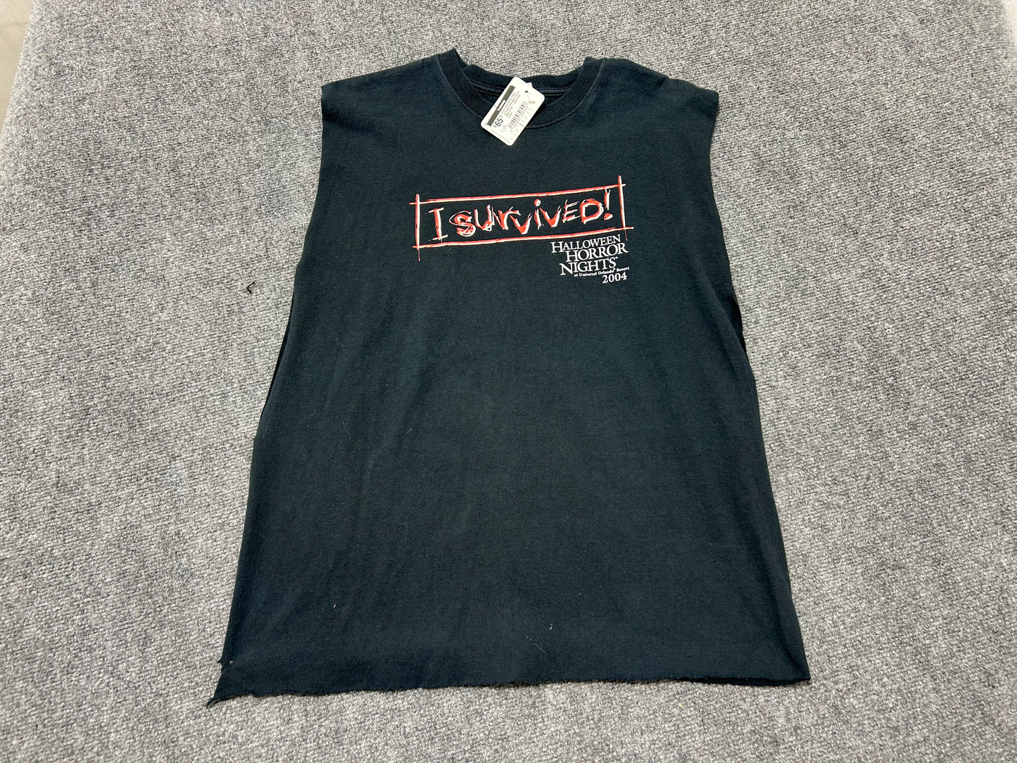 Cutoff Sleeveless 2004 I survived Halloween Horror Nights Tee - Black Size Large