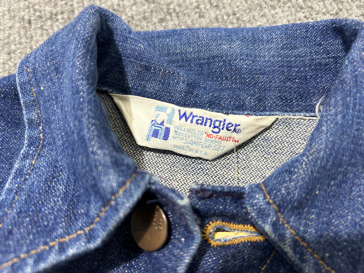 Kids Wrangler Patches Denim Jacket - Blue Size 8y