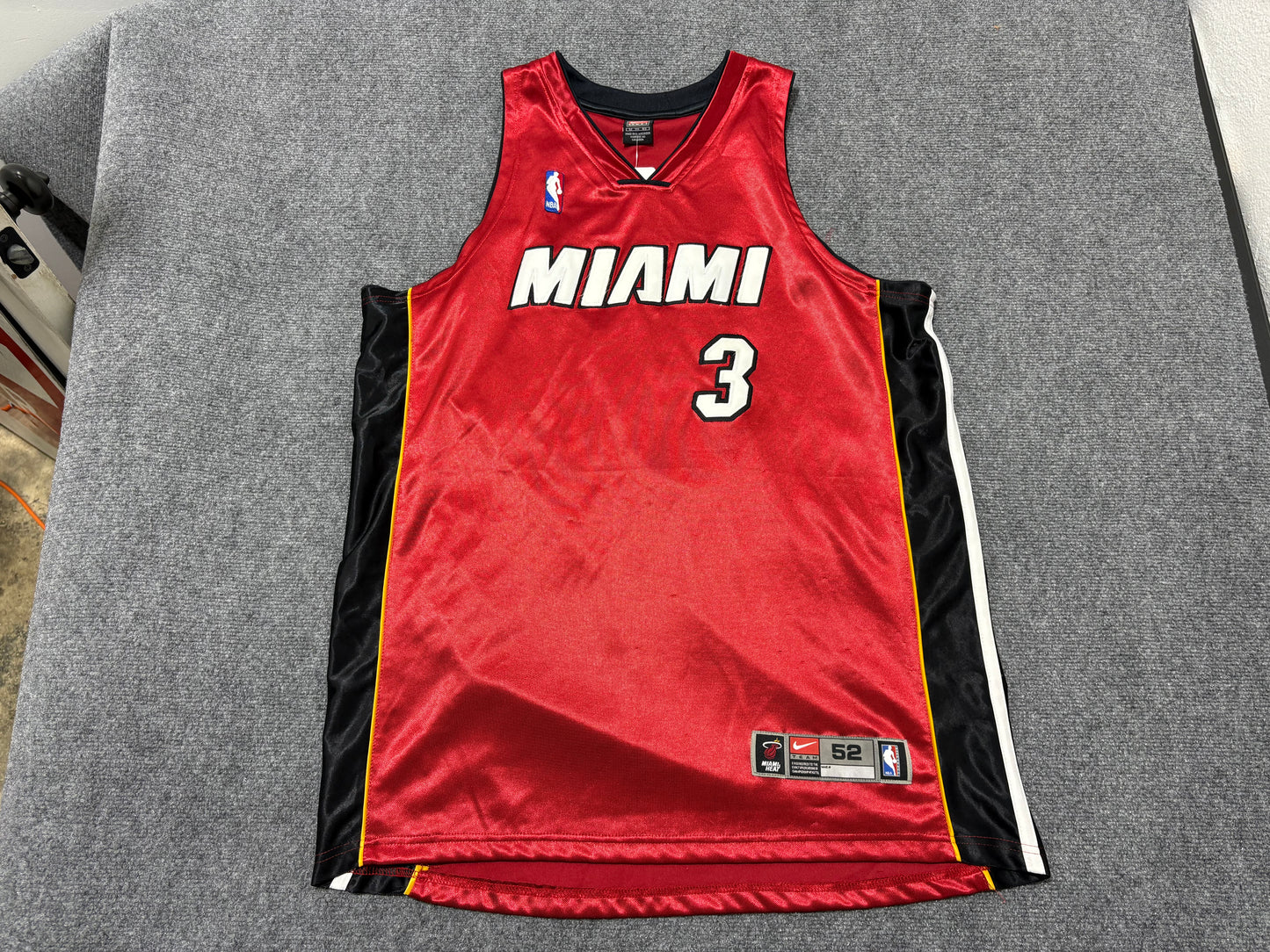 Nike Miami Heat #3 Wade Authentic Jersey - Red Size  52/XL