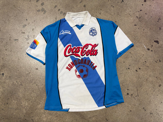 Puebla FC Liga MX Soccer Jersey - White/Blue Size XL