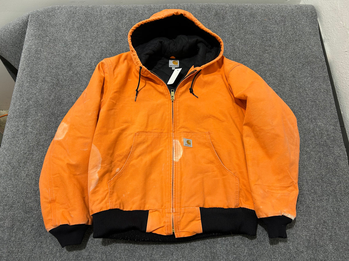 Carhartt Hooded Work Jacket - Orange Size Large