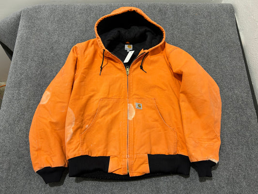 Carhartt Hooded Work Jacket - Orange Size Large