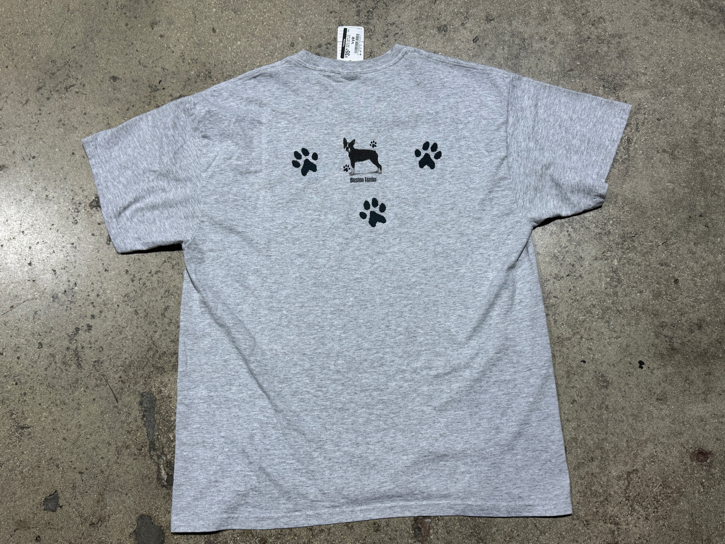 Boston Terrier Tee - Grey Size XL