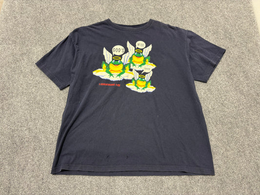 Gods Wiser Errr Frog Tee - Navy Size Large