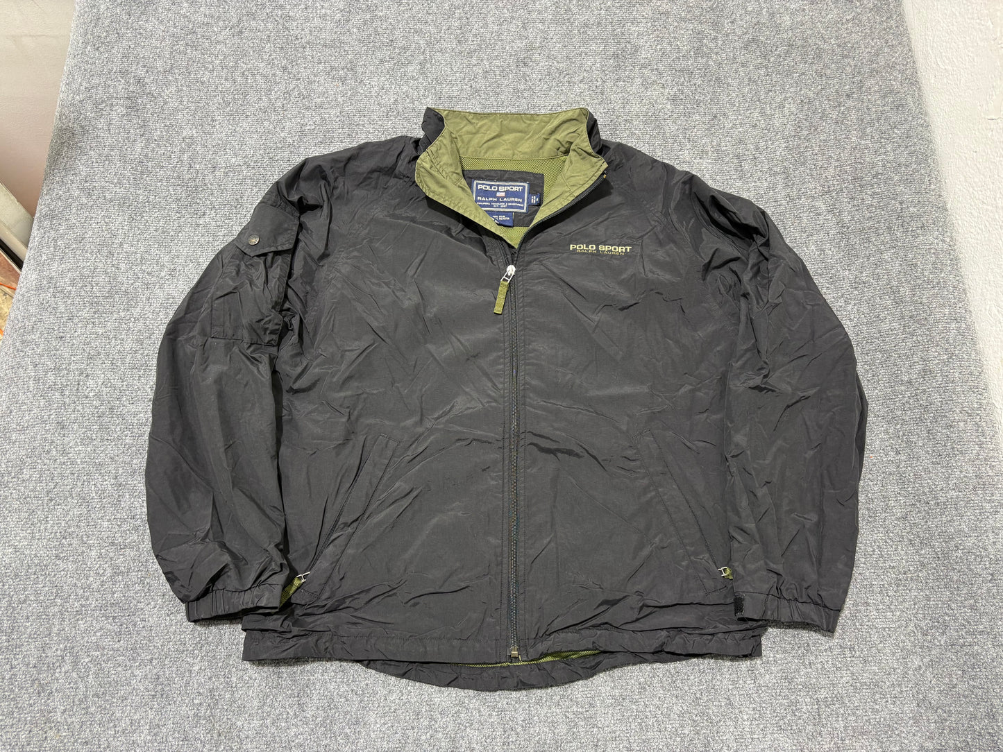 Polo Sport Zip Up Jacket - Black/Olive Size Medium