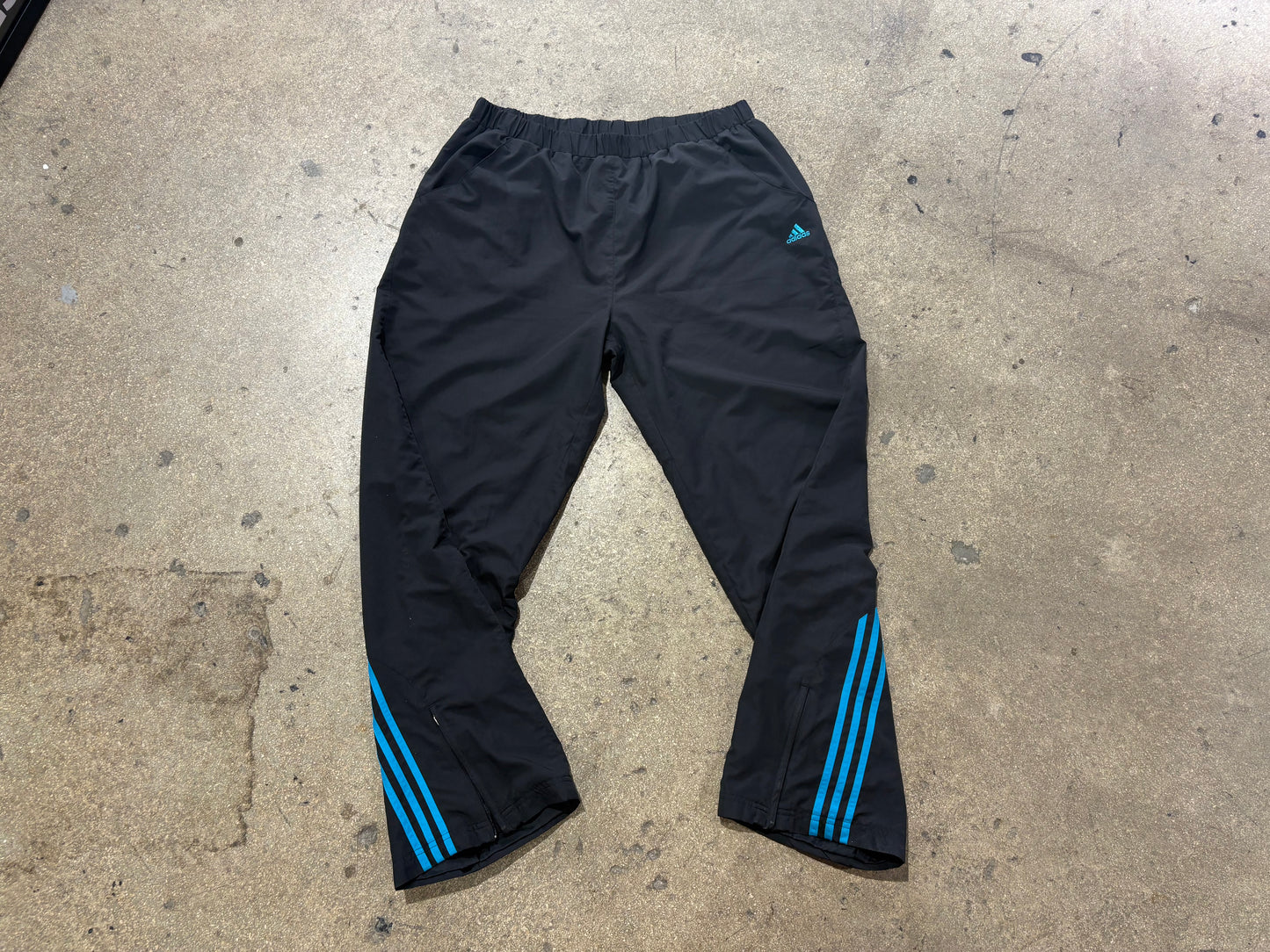 Adidas Baggy Track Pants - Black /Teal Size XL