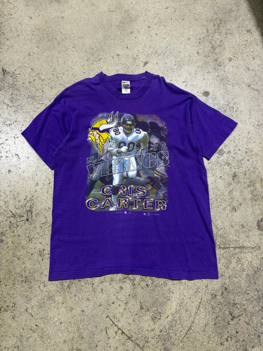 1996 Vikings Cris Carter Tee - Purple Size XL (23X30)