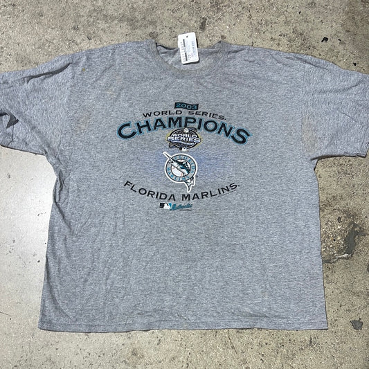 2003 Florida Marlins World Series Champions Tee - Grey Size XXL