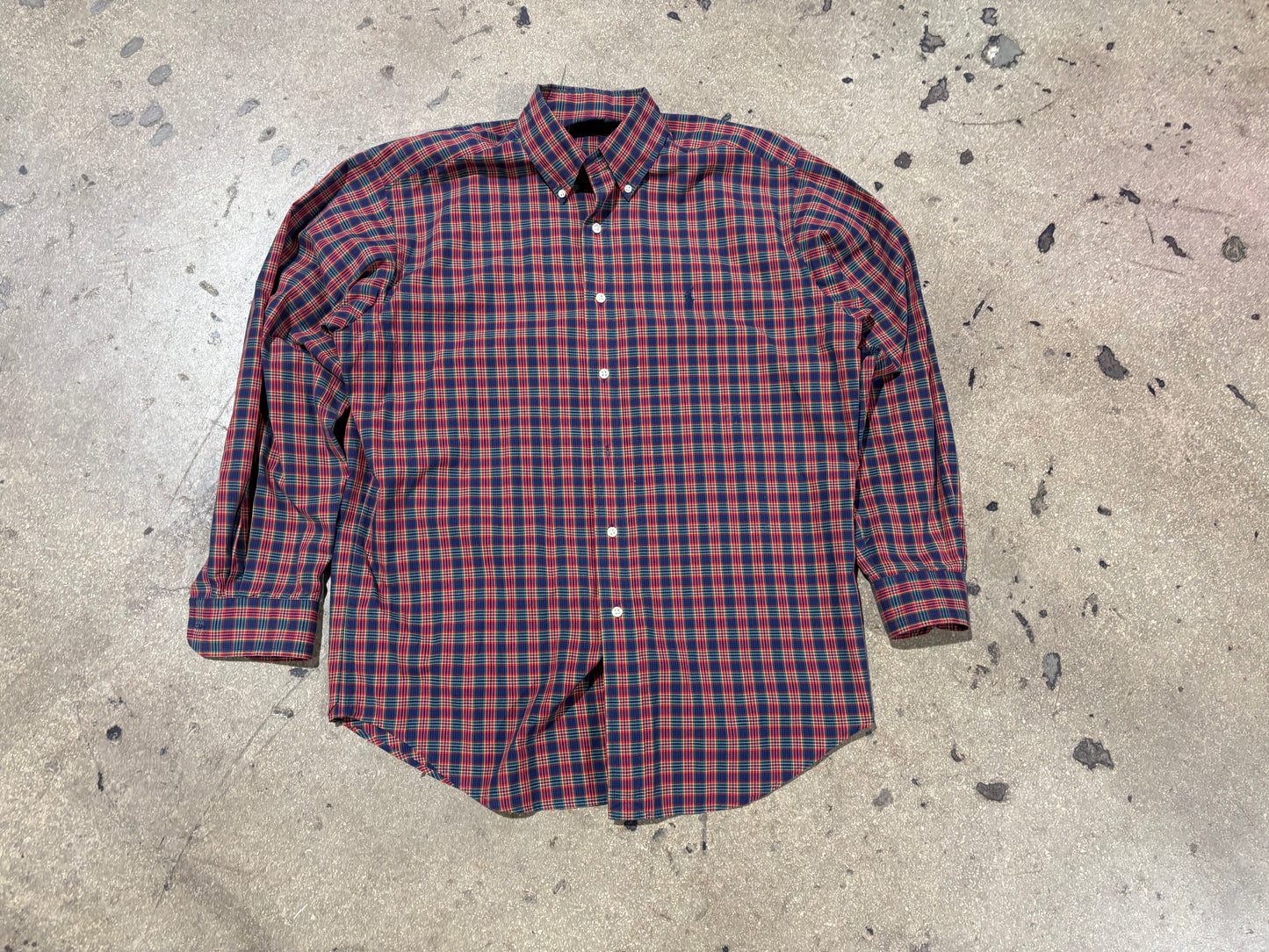 Polo Ralph Lauren Plaid Button Up Shirt - Red/Green Size Small