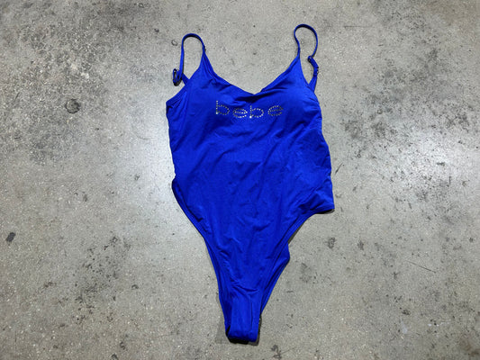 BEBE One Piece Bathing Suit - Blue Size Large (con)