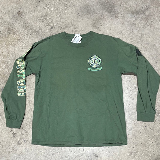 Miami Dade Fire Rescue Support L/S Tee - Green Size Large (21 x 27)