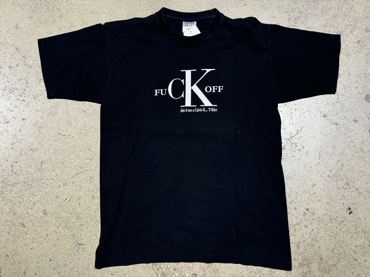 Parody Fuck Off Calvin Klein Tee - Black Size Medium