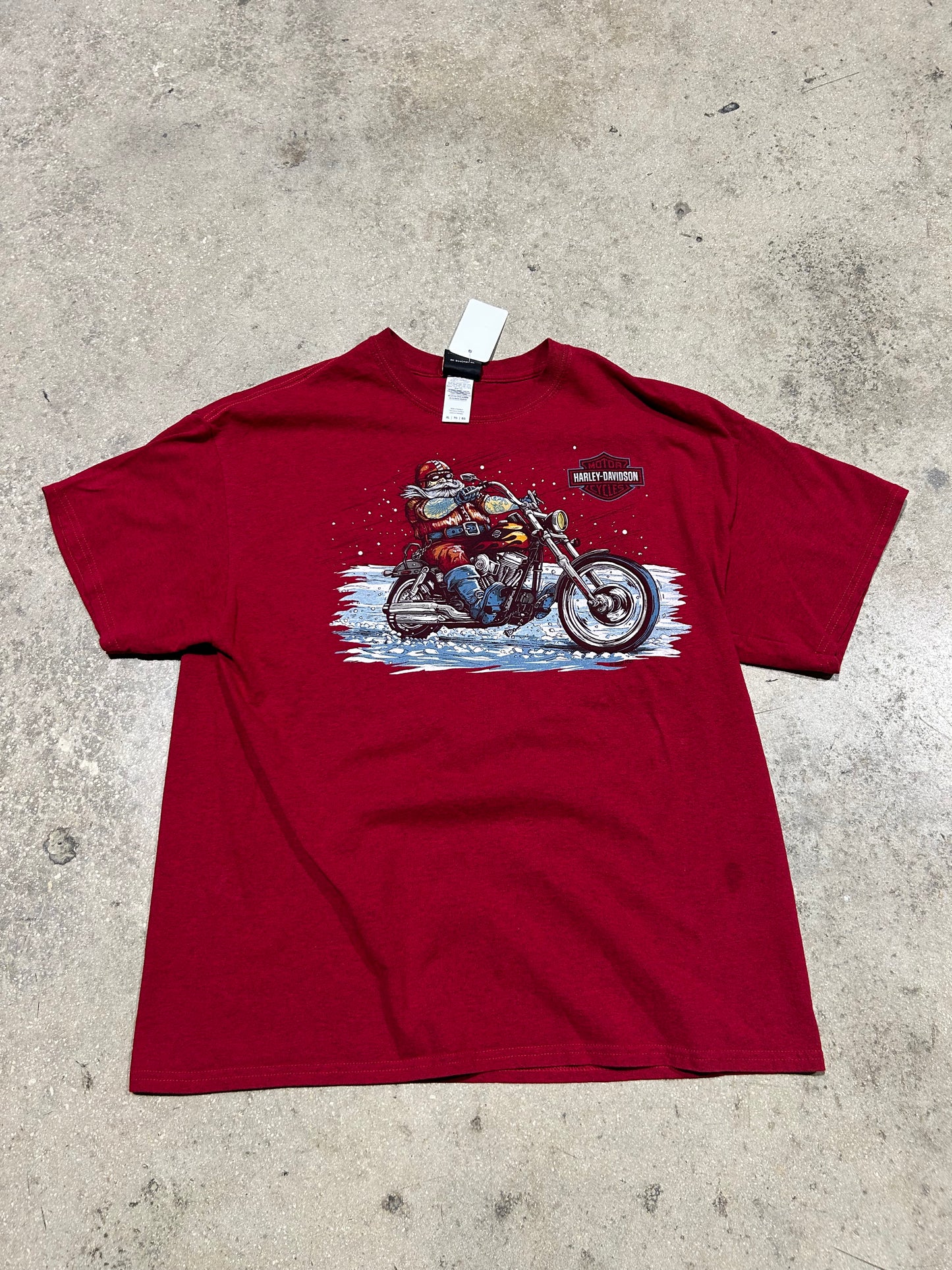Harley Davidson Santa Claus Tee - Red Size XL