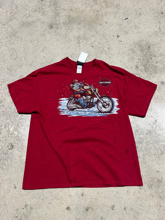 Harley Davidson Santa Claus Tee - Red Size XL
