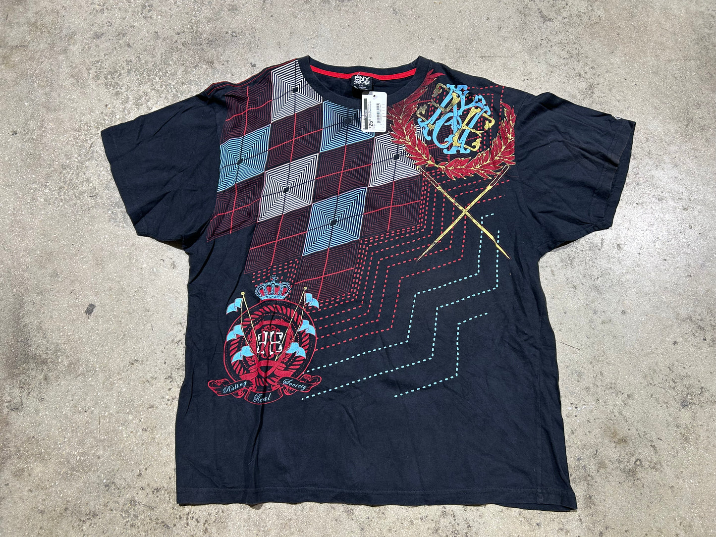 Enyce Big Print Tee - Red/Blue/Black Size XXL