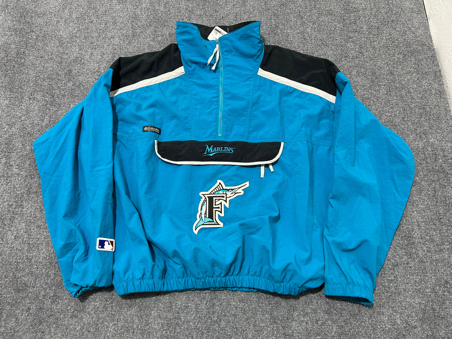 Florida Marlins Columbia Windbreaker Jacket - Teal/Black Size XL
