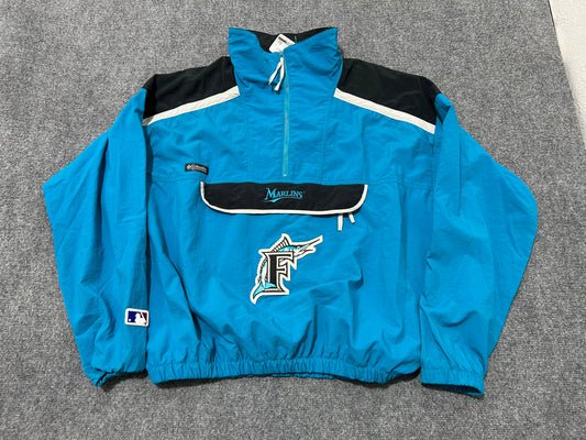 Florida Marlins Columbia Windbreaker Jacket - Teal/Black Size XL