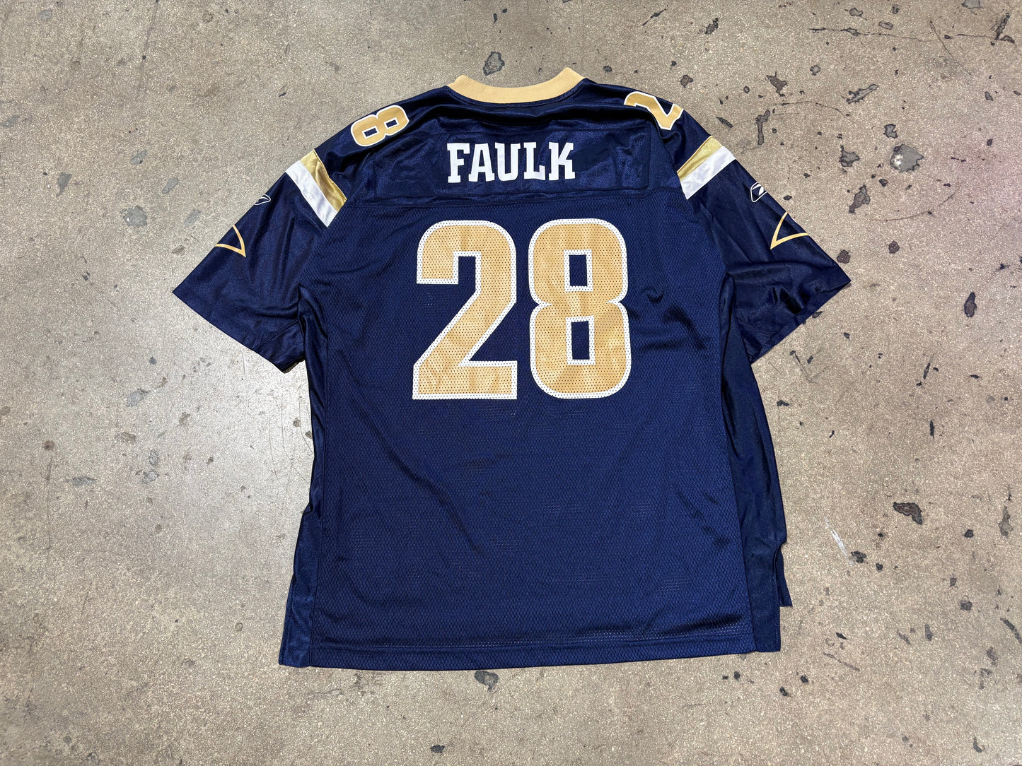 Reebok St Louis Rams #28 Faulk Football Jersey - Navy Size XL