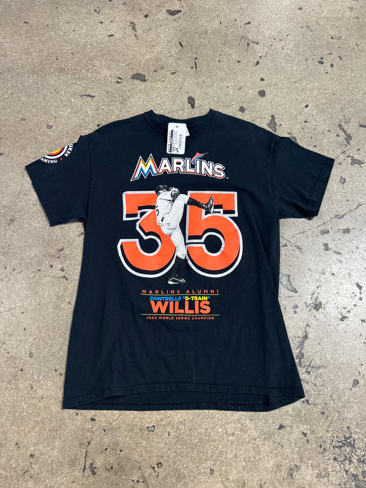 Miami Marlins #35Dontrelle Willis "D-Train' Alumni Tee - Black Size Medium (18.5x24.5)