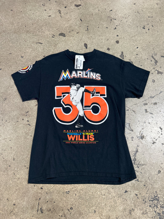 Miami Marlins #35Dontrelle Willis "D-Train' Alumni Tee - Black Size Medium (18.5x24.5)