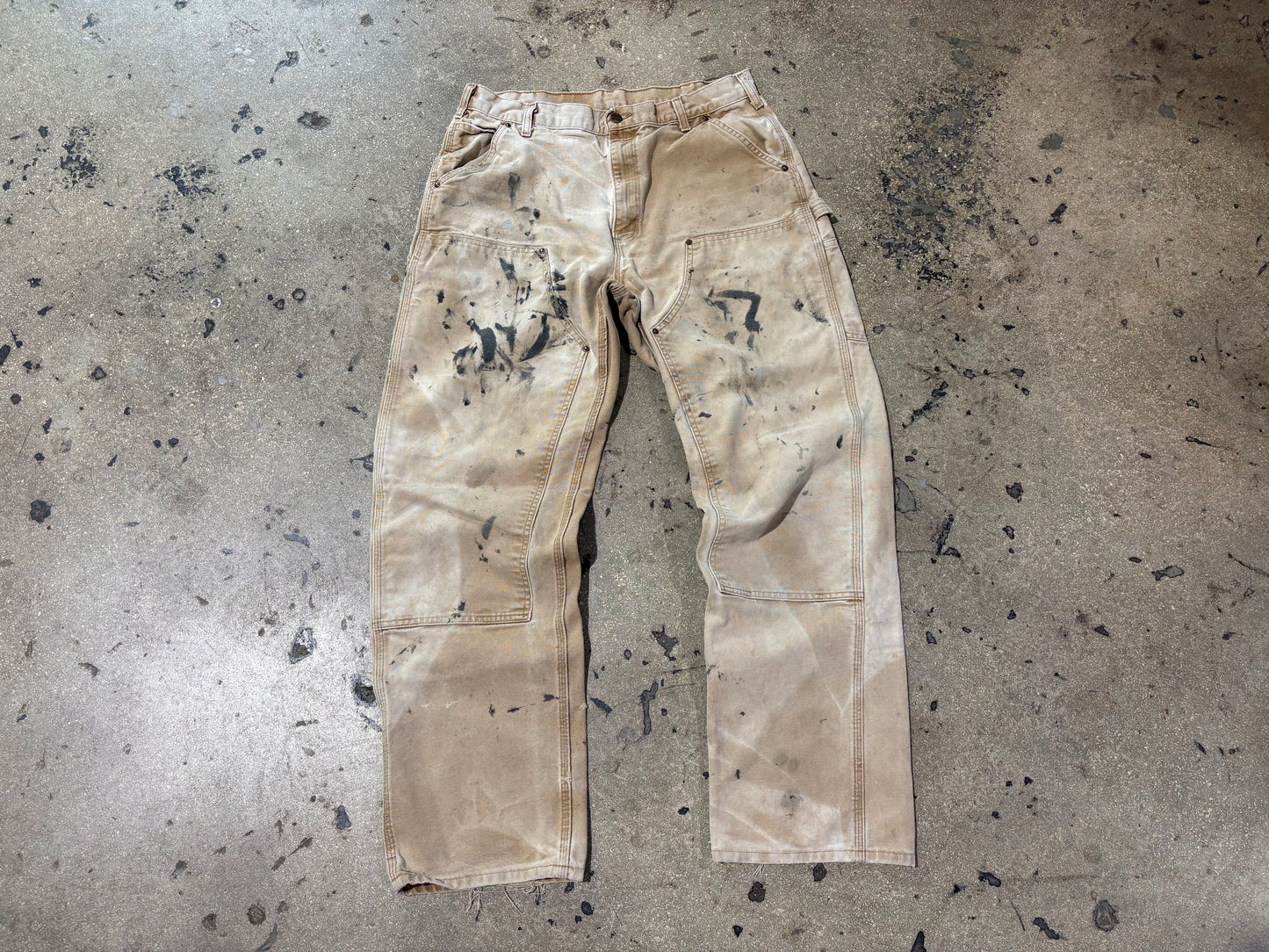 Carhartt  Painted Double Knee Pants - Khaki Size 36 x 34