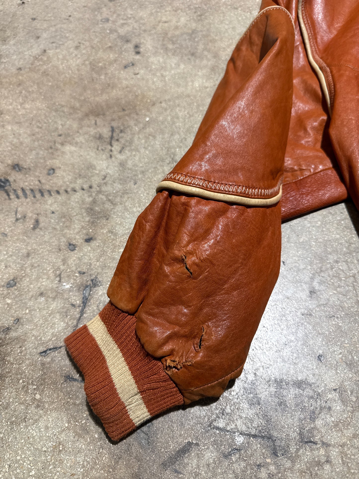 Pelle Pelle Baseball Champions Soda Club Jacket - Butta Pecan Size 46/XL