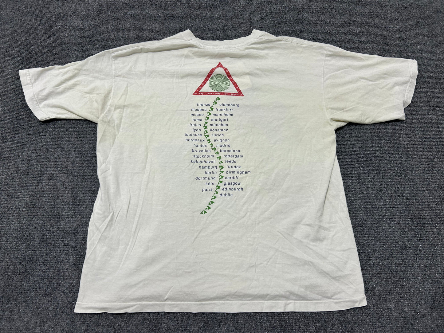1989 Simple Minds Street Fighting Years Tour Tee - White Size Large