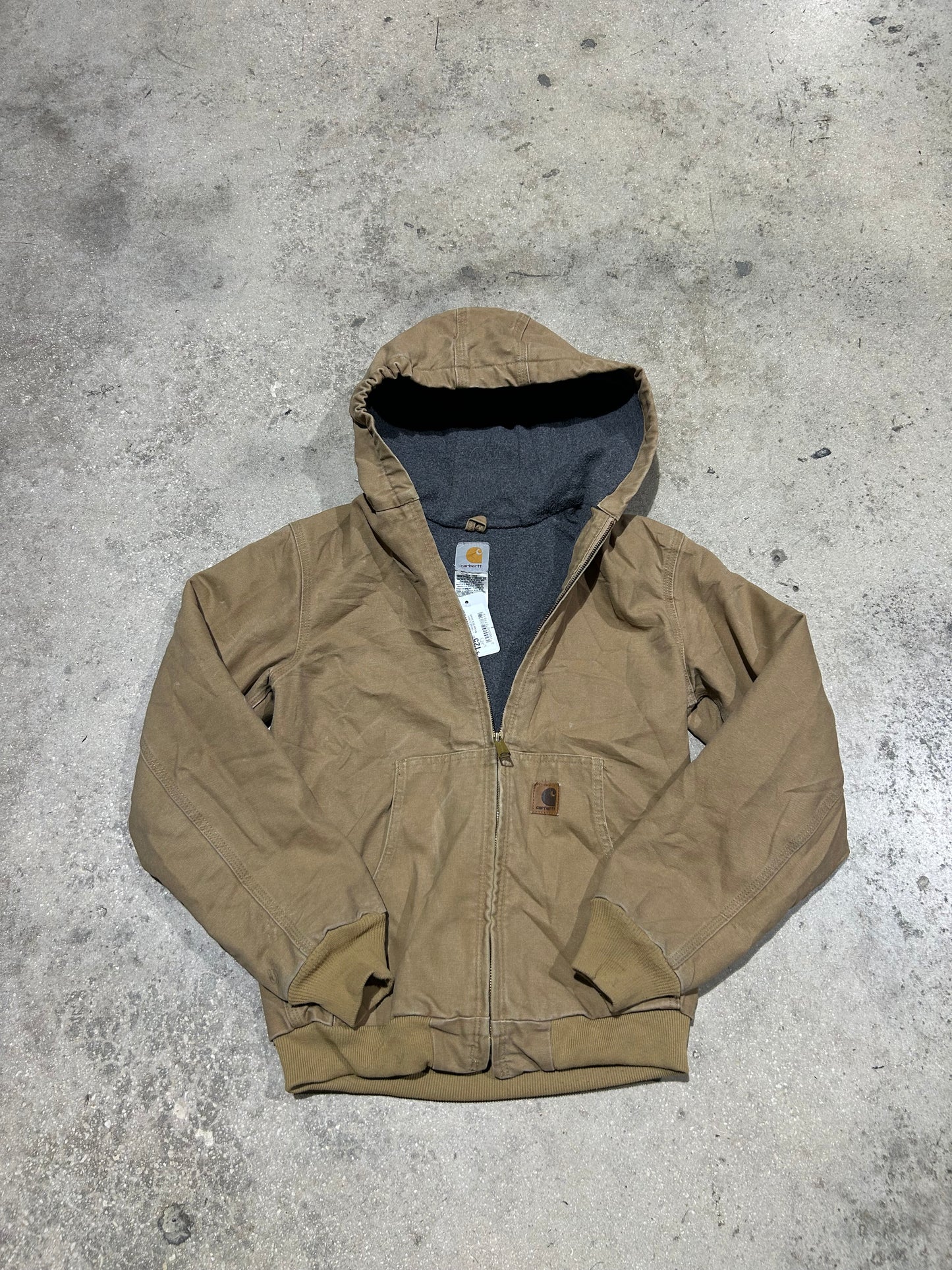 Carhartt Hooded Jacket - Faded Golden Brown Size Small