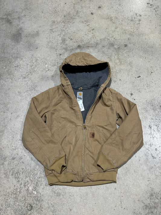 Carhartt Hooded Jacket - Faded Golden Brown Size Small