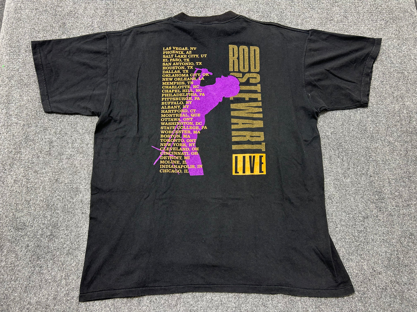 Rod Stewart Live Tour Tee - Black/Purple Size XL