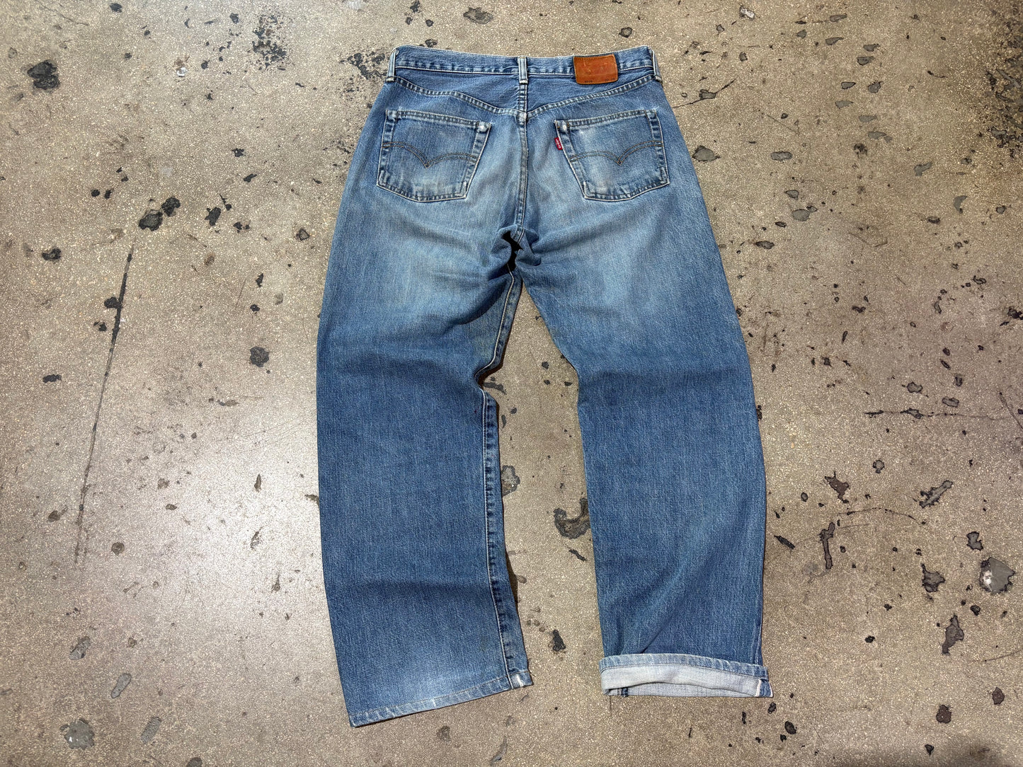 Levis 505 Selvedge Boot Cut Jeans - Blue Size 32