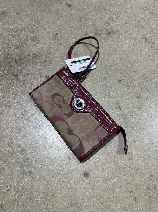 Coach Zip Wallet - Burgundy Leather