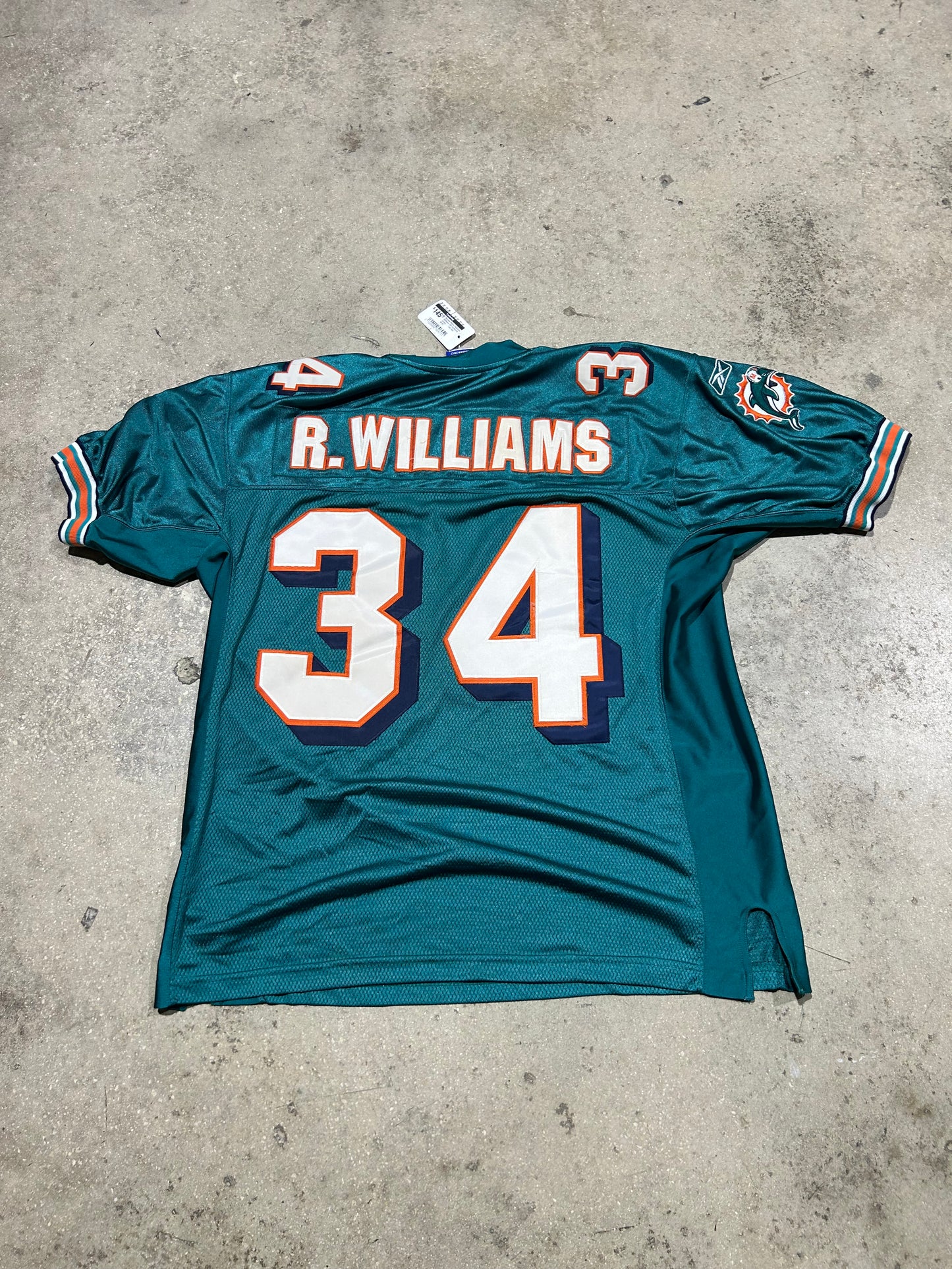 Reebok Miami Dolphins Williams #34 Authentic Jersey - Teal Size 48/XL